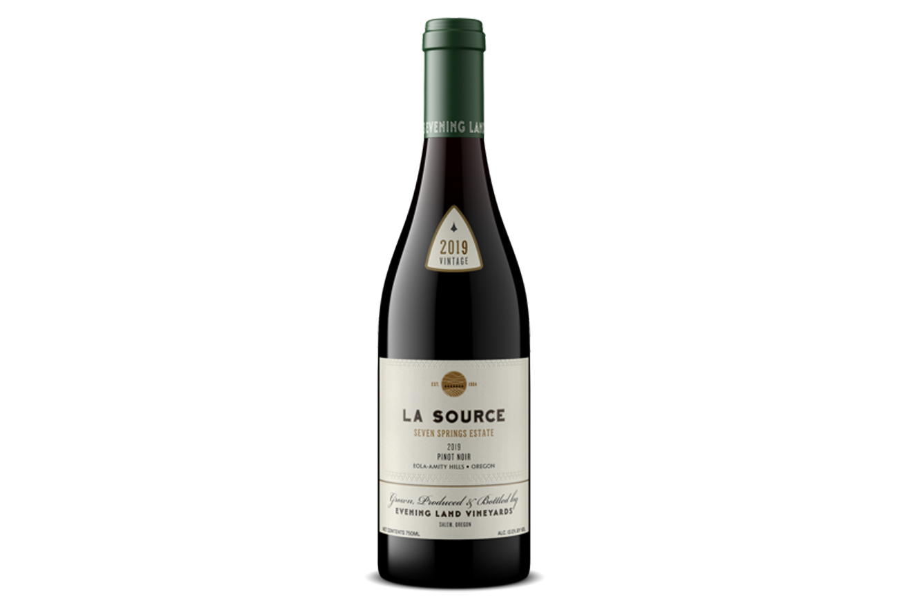 A bottle of La Source Pinot Noir