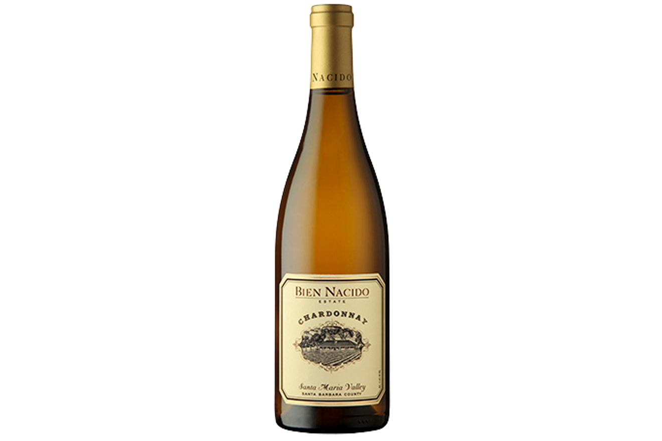 A bottle of Bien Nacido Chardonnay