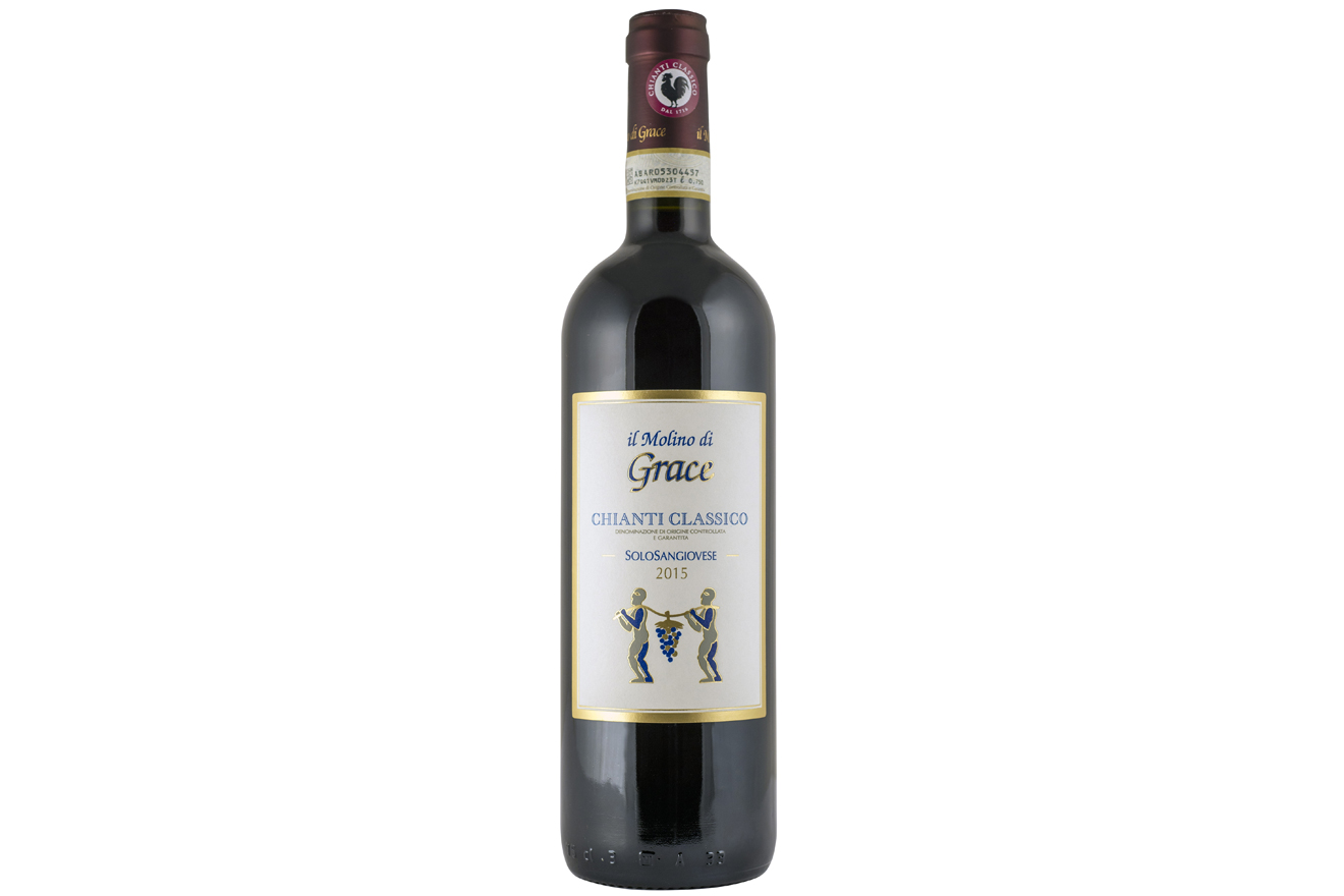 a bottle of Il Molino di Grace 2017 Chianti Classico