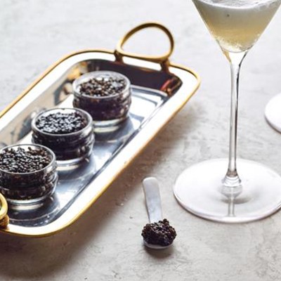 caviar and sparkling wine