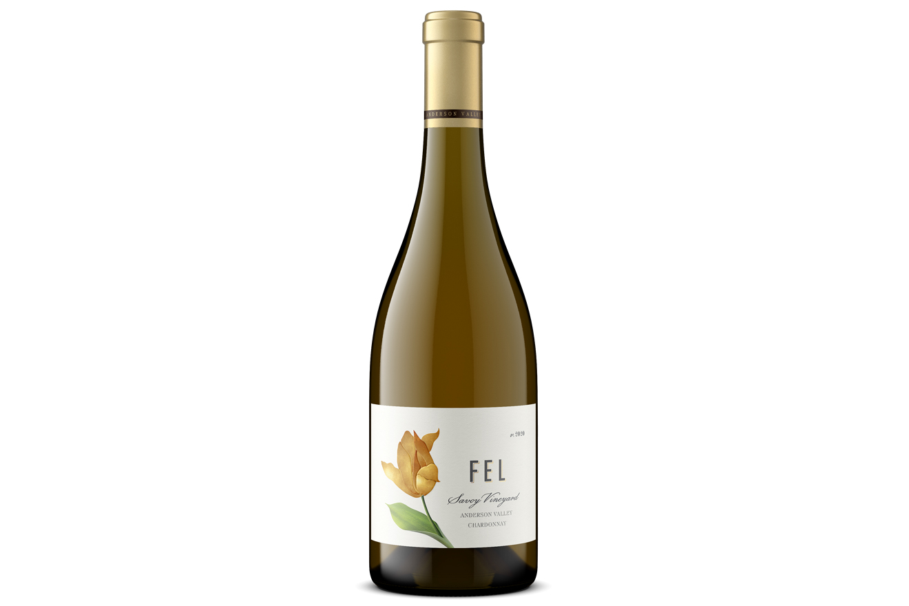 A bottle of FEL Savoy Vineyard Chardonnay