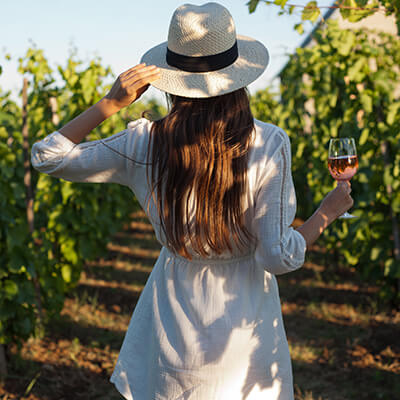 woman in the vineyards